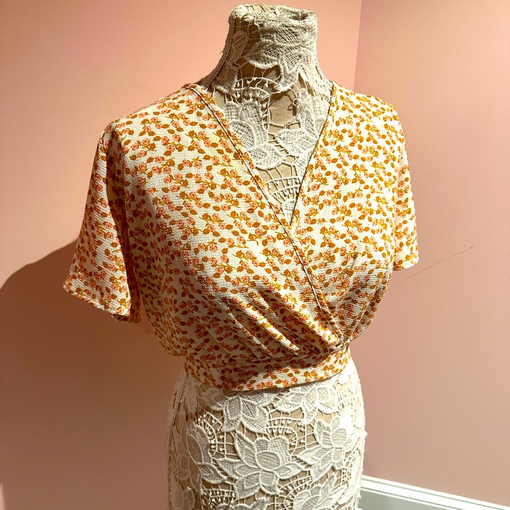 Come Black cropped tie top